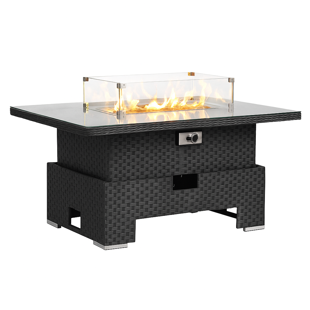 AeroFlame Riviera Wicker 42 Fire Dining Table